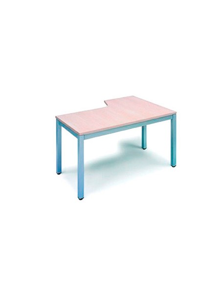 Mesa rocada serie executive 180x120 cm derecha acabado ad04 aluminio/blanco