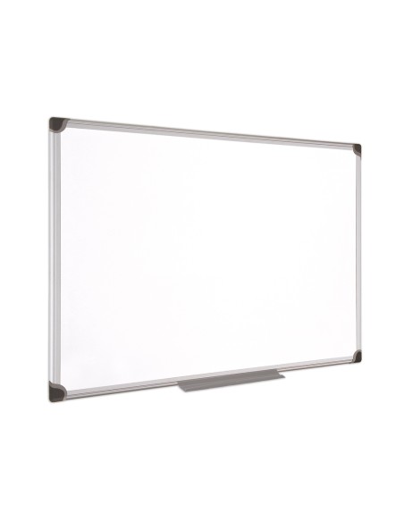 Pizarra blanca bi-office magnetica maya w ceramica vitrificada marco de aluminio 200 x 100 cm con bandeja para