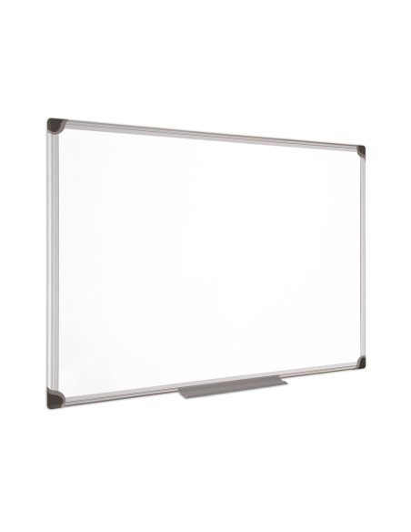 Pizarra blanca bi-office magnetica maya w ceramica vitrificada marco de aluminio 120 x 90 cm con bandeja para