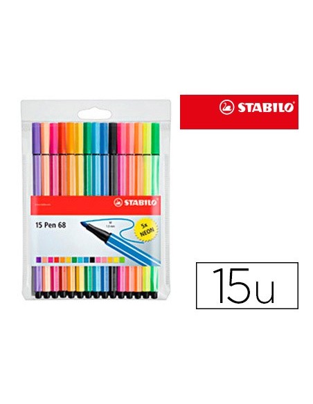 Rotulador stabilo acuarelable pen 68 estuche de...