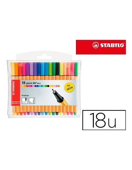 Rotulador stabilo punta de fibra point 88 mini...