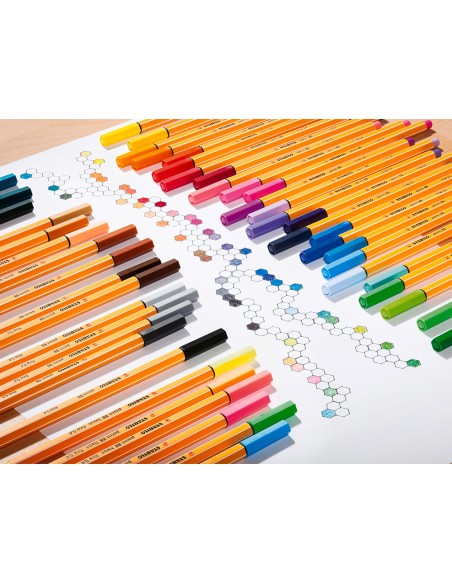 Rotulador stabilo punta de fibra point 88 estuche de 10 unidades colores surtidos