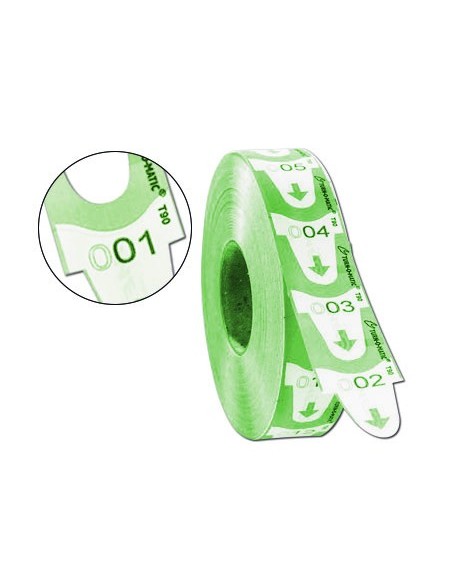 Tickets turnomatic 31x67 mm color verde rollo...