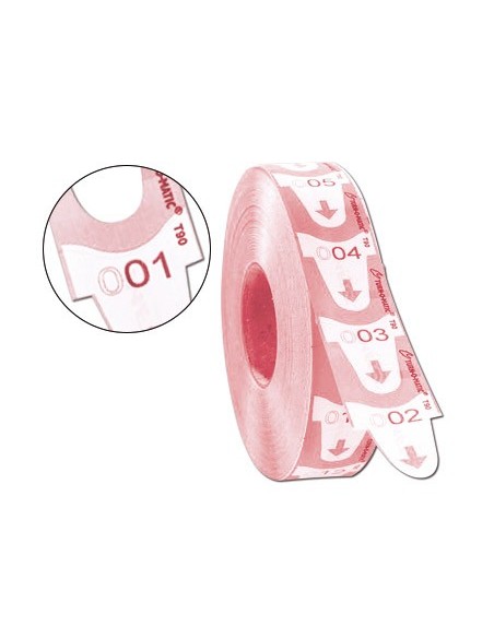 Tickets turnomatic 31x67 mm color rosa rollo...