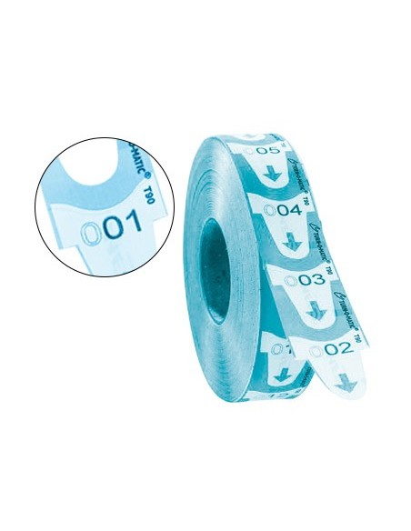 Tickets turnomatic 31x67 mm color azul rollo...