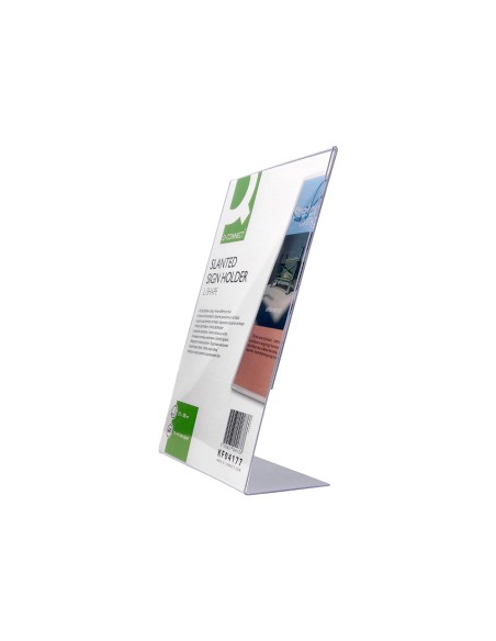 Expositor sobremesa q-connect con forma de l metacrilato tamaño 213x300 mm