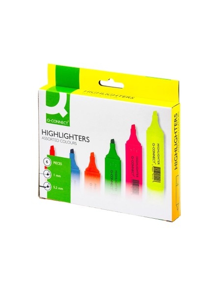 Rotulador q-connect fluorescente punta biselada...