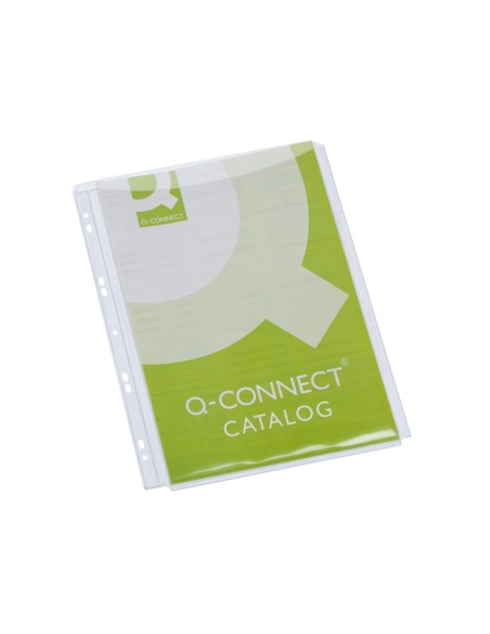 Funda multitaladro q-connect con fuelle din a4 pvc 180 mc bolsa de 5 unidades