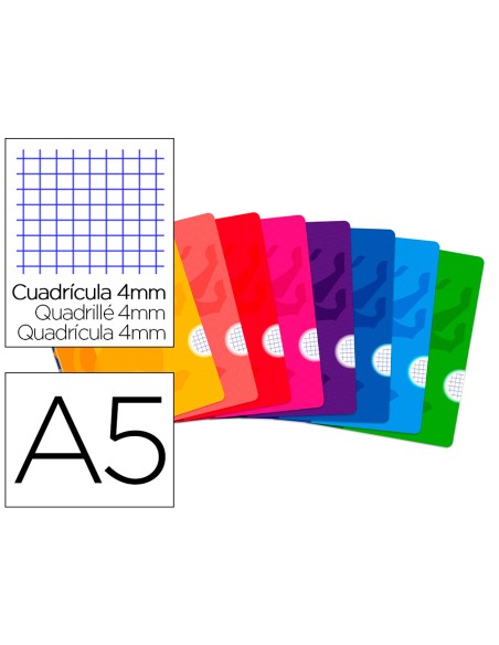 Libreta escolar oxford tapa flexible optik paper openflex 48 hojas 90 gr din a5 cuadro 4 mm colores surtidos