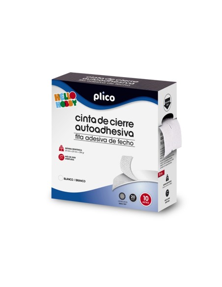 Cinta de cierre adhesiva plico velcro blanco...