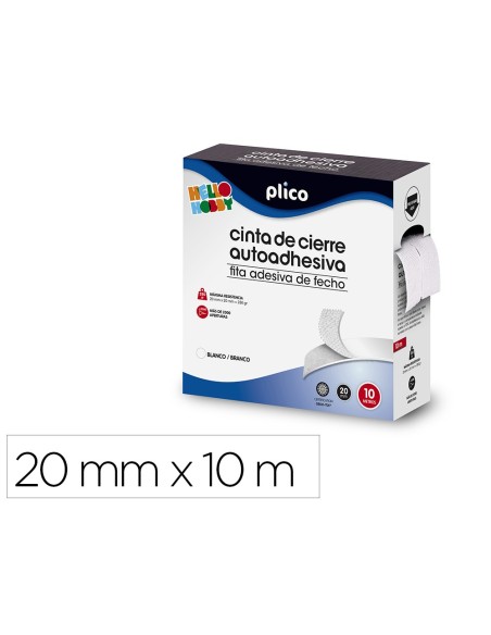 Cinta de cierre adhesiva plico velcro blanco...