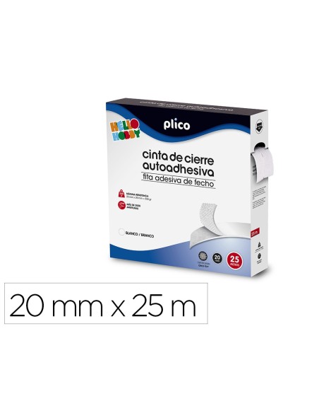 Cinta de cierre adhesiva plico velcro blanco...