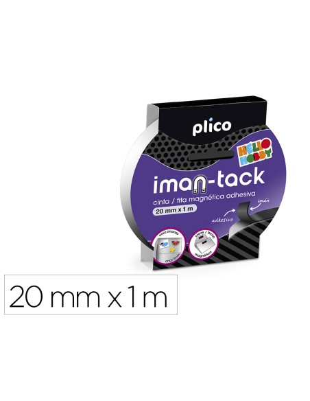Cinta adhesiva plico imantada 20mm x 1m