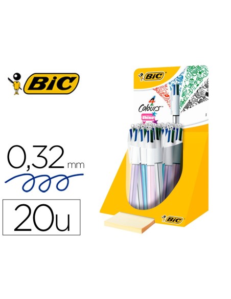 Boligrafo bic cuatro colores shine colores...