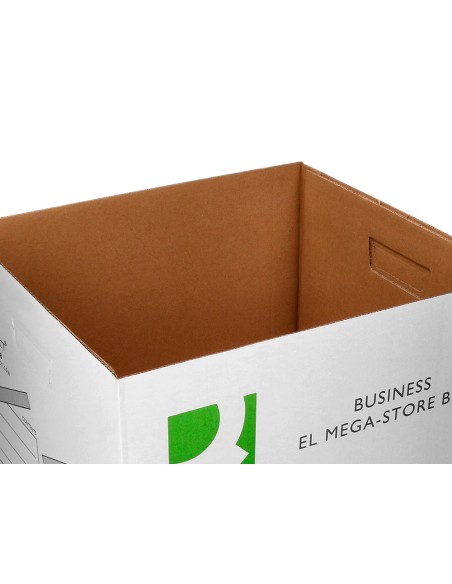 Cajon q-connect carton para 4 cajas archivo definitivo folio montaje automatico medidas interior 295x383x430mm