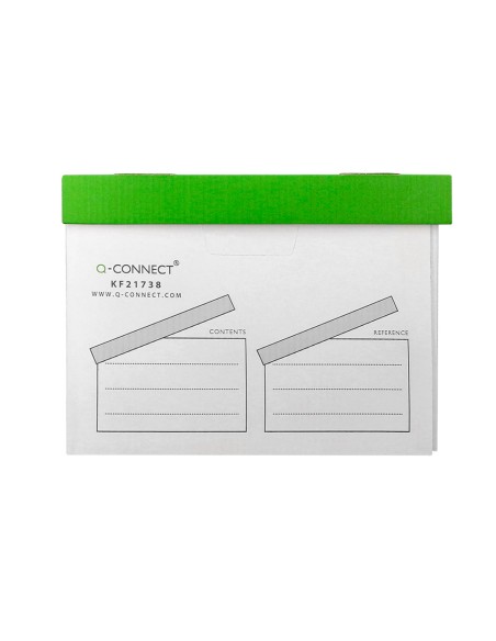 Cajon q-connect carton para 4 cajas archivo definitivo folio montaje automatico medidas interior 295x383x430mm
