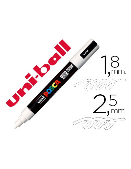 Rotulador uni posca marcador de pintura blanco punta redonda 1,8 a 2,5 mm
