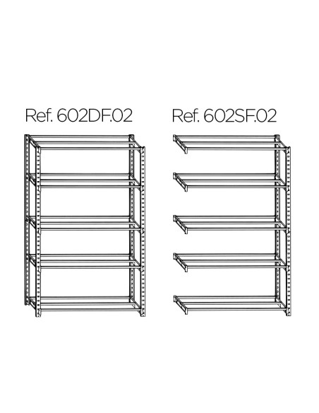 Estanteria paperflow metalica 6 estantes 80 kg por estante 200x100x35 cm modulo adicional