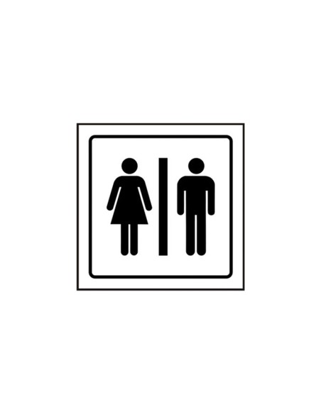 Pictograma syssa señal de aseos caballeros-señoras en pvc 105x105 mm