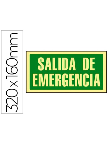 Pictograma syssa señal de salida de emergencia en pvc fotoluminiscente 320x160 mm