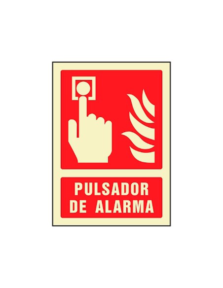 Pictograma syssa señal de pulsador de alarma en pvc fotoluminiscente 210x297 mm