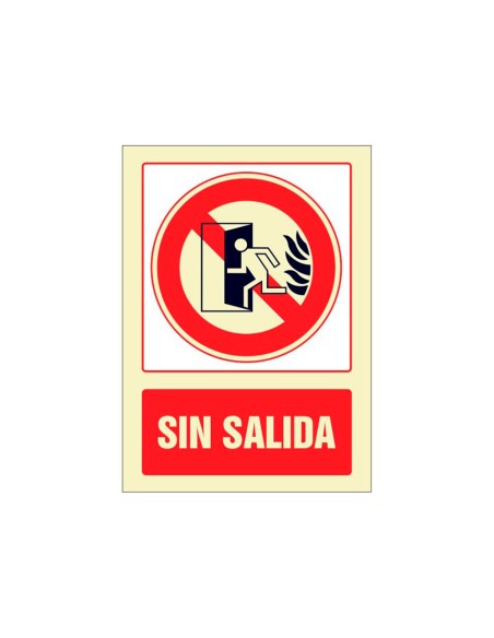 Pictograma syssa señal de no hay salida en pvc fotoluminiscente 210x297 mm