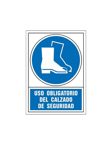 Pictograma syssa señal de obligacion uso obligatorio del calzado de seguridad en pvc 245x345 mm