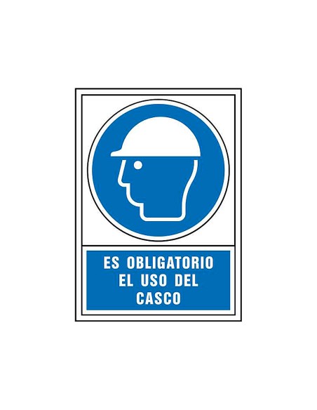 Pictograma syssa señal de obligacion es obligatorio el uso de casco en pvc 245x345 mm