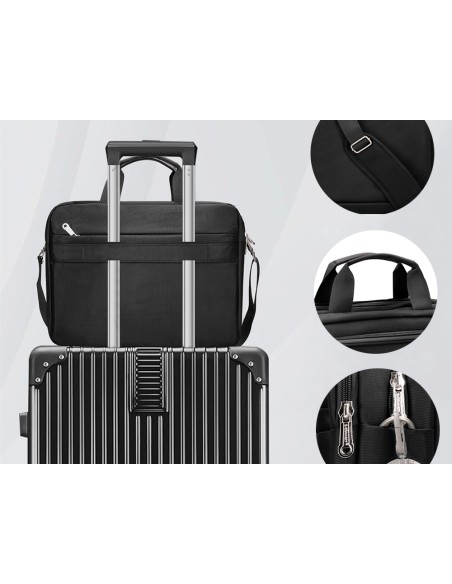 Maletin para portatil q-connect 15,5\" negro 1 asa 1 bolsillo exterior medidas 390x310x120mm