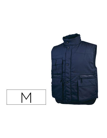Chaleco deltaplus multibolsillos con cremallera cintura elastica color azul naranja talla m