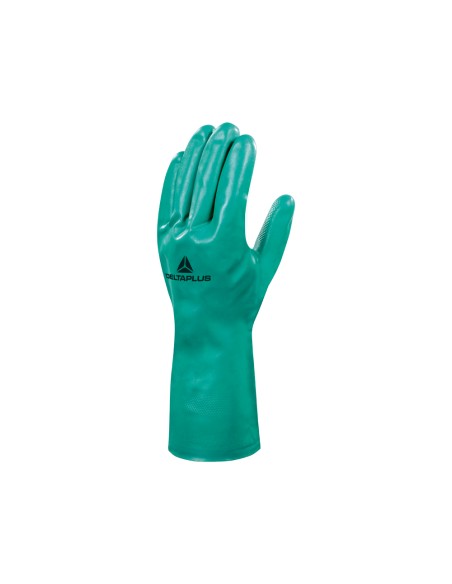 Guantes deltaplus tratado en nitrilo flocado de algodon especial para trabajos con liquidos quimicos talla 7