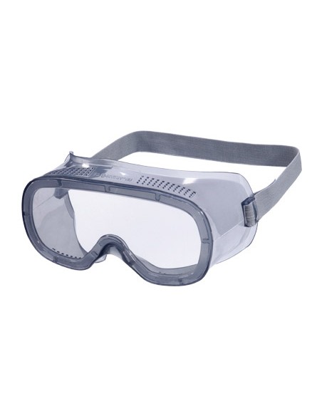 Gafas de proteccion deltaplus panoramicas montura flexible de pvc ventilacion directa talla ajustable color gris