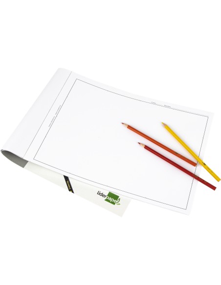 Bloc dibujo liderpapel lineal encolado 230x325mm 20 hojas 180 gr/m2 con recuadro
