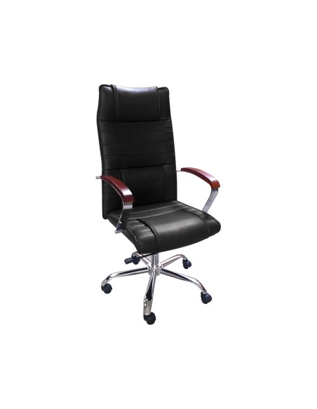 Silla de direccion q-connect con respaldo alto regulable en altura alto 1.190+60mm ancho 750mm y prof 520mm negra