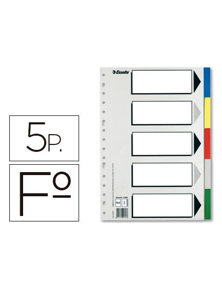 Separador esselte plastico juego de 5...
