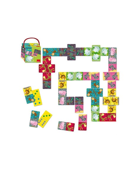 Juego diset didactico domino animales de la selva