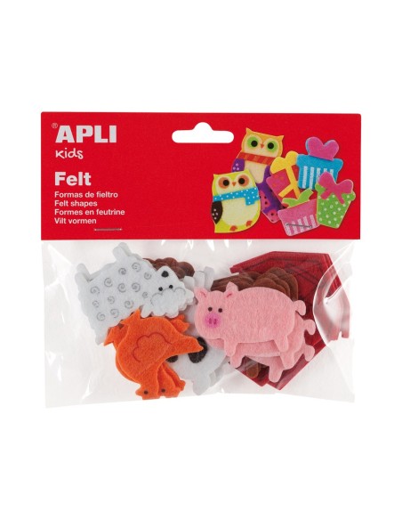 Figura de fieltro apli con forma de animales...