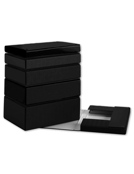 Carpeta proyectos pardo folio lomo 30 mm carton forrado negro con broche