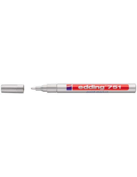Rotulador edding punta fibra 751 plata punta...