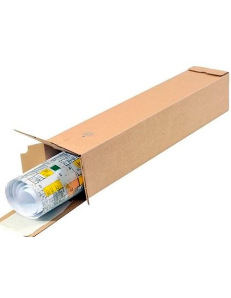 Caja para embalar q-connect tu bo cartón 100% reciclado canal simple 3 mm color kraft 1020x150x150 mm