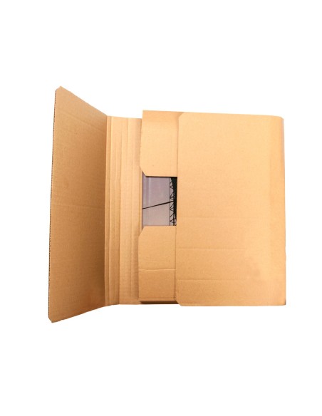 Caja para embalar q-connect libro medidas 520x390x140 mm espesor carton 3 mm