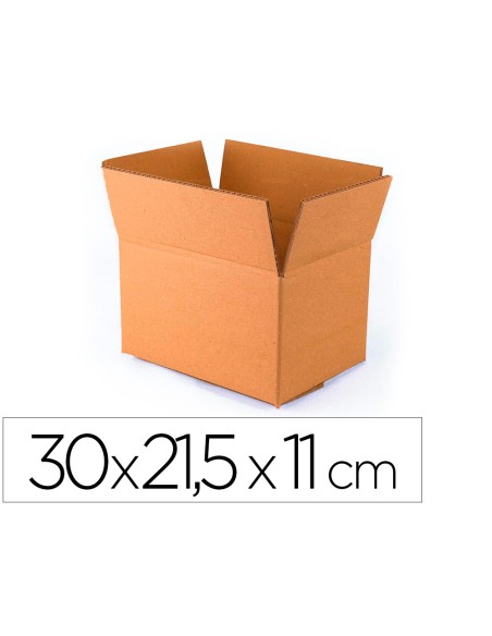 Caja para embalar q-connect co n fondo automático cartón 100% reciclado canal simple 3 mm color kraft 300x215x110 mm