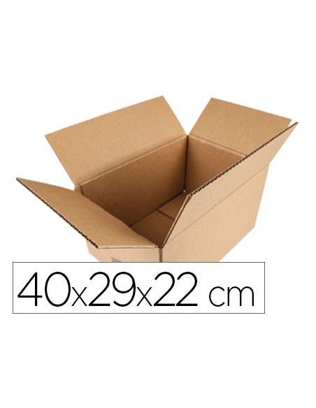 Caja para embalar q-connect am ericana carton 100% reciclado canal simple 5 mm color kraft 400x290x220 mm