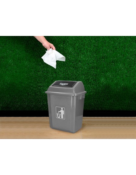 Papelera contenedor q-connect plastico con tapa...