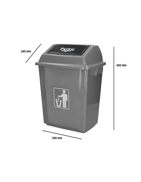 Papelera contenedor q-connect plastico con tapa...