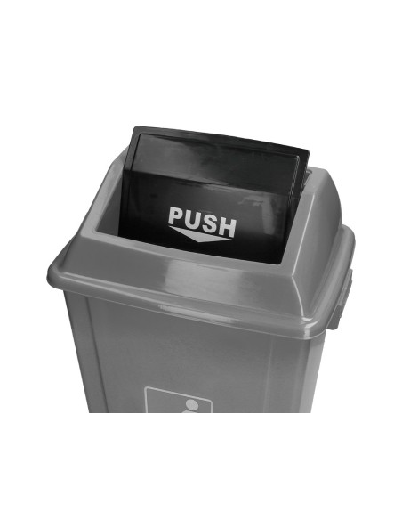 Papelera contenedor q-connect plastico con tapa...