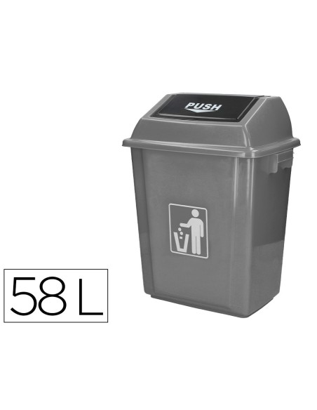 Papelera contenedor q-connect plastico con tapa...