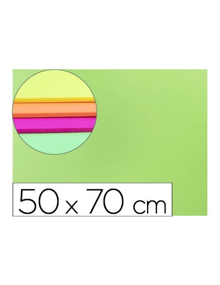 Goma eva liderpapel 50x70cm 60g/m2 espesor 2mm fluor verde