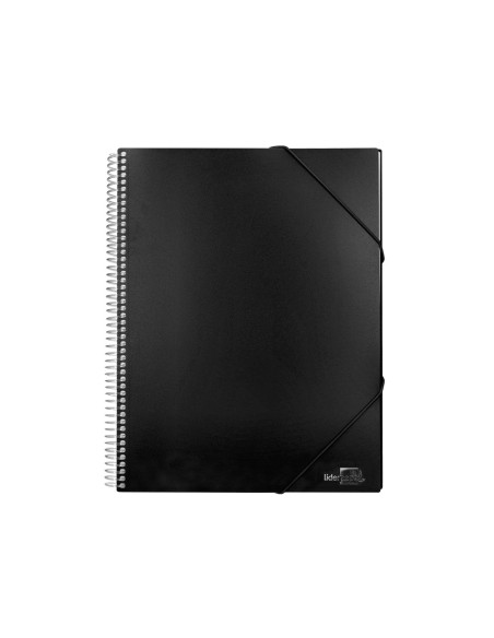Carpeta liderpapel escaparate con espiral 60 fundas polipropileno din a4 negro