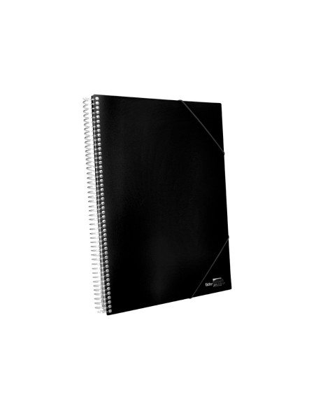Carpeta liderpapel escaparate con espiral 20 fundas polipropileno din a4 negro
